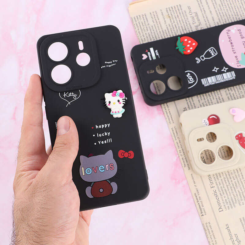 قاب شیائومی Redmi Note 14 عروسکی فانتزی محافظ لنزدار برجسته