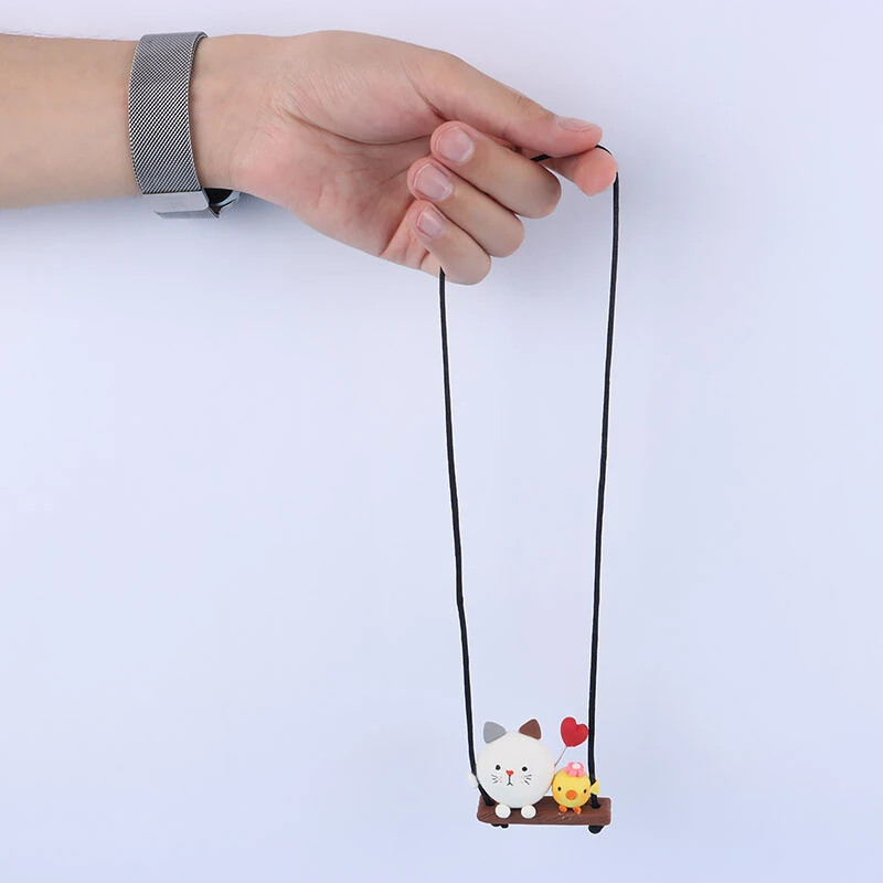 آویز ماشین طرح گربه و جوجه