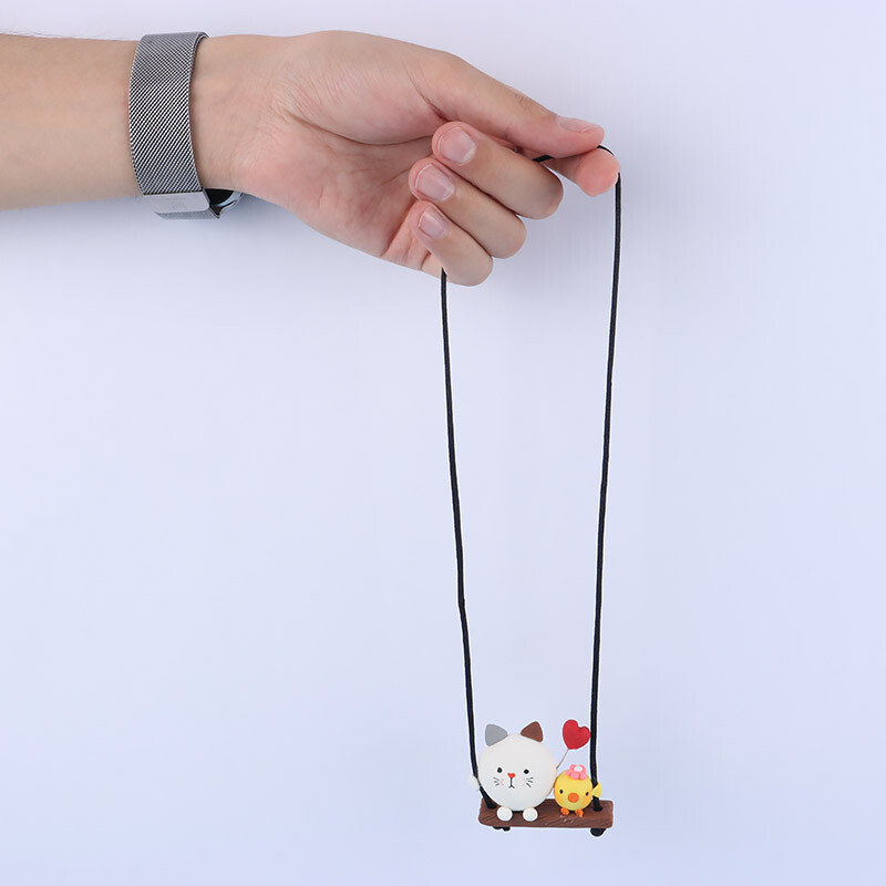 آویز ماشین طرح گربه و جوجه