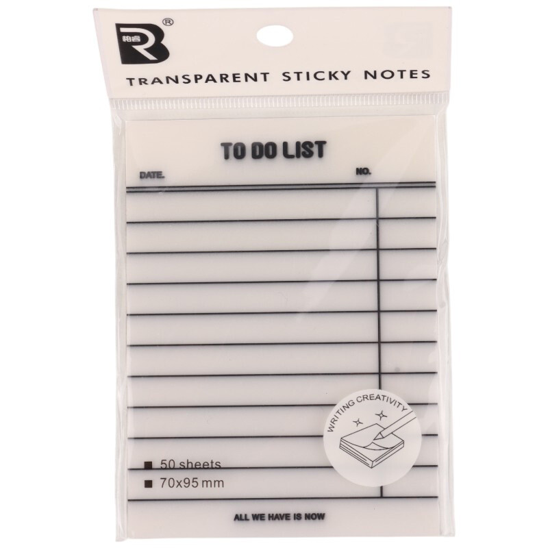 کاغذ یادداشت چسب دار شفاف Sticky Note 7*9.5cm بسته 50 برگی