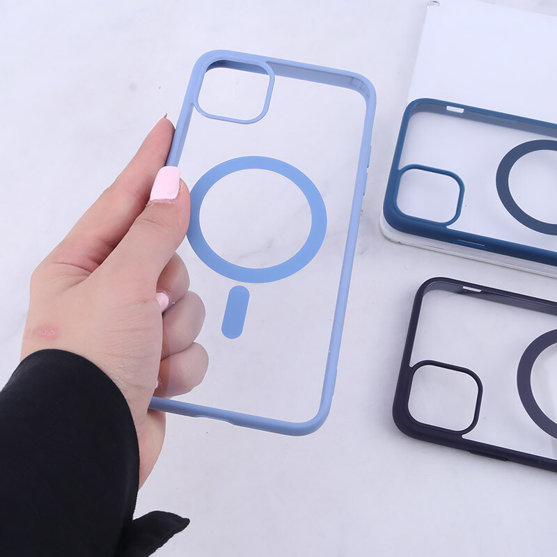 قاب PC شفاف دور رنگی مگ سیف iPhone 11 Pro Max