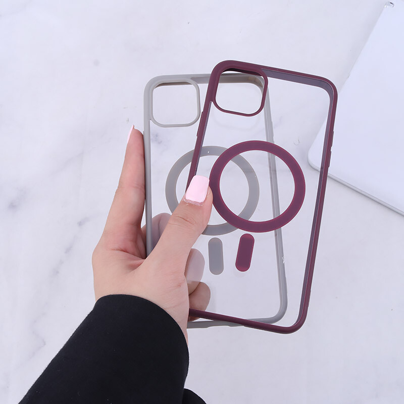 قاب PC شفاف دور رنگی مگ سیف iPhone 11 Pro Max