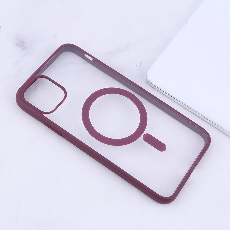 قاب PC شفاف دور رنگی مگ سیف iPhone 11 Pro Max