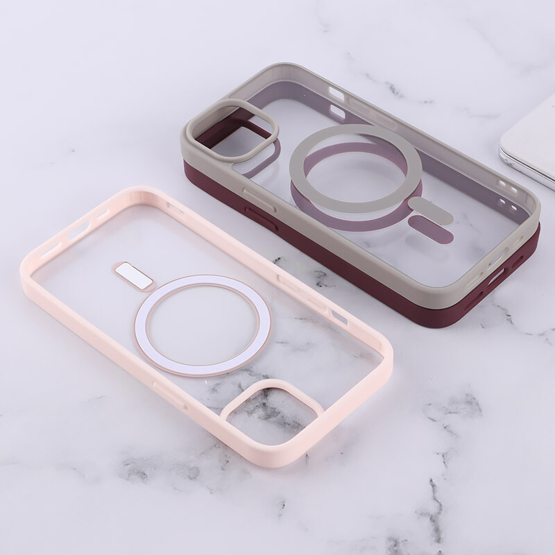 قاب PC شفاف دور رنگی مگ سیف iPhone 13 / 14