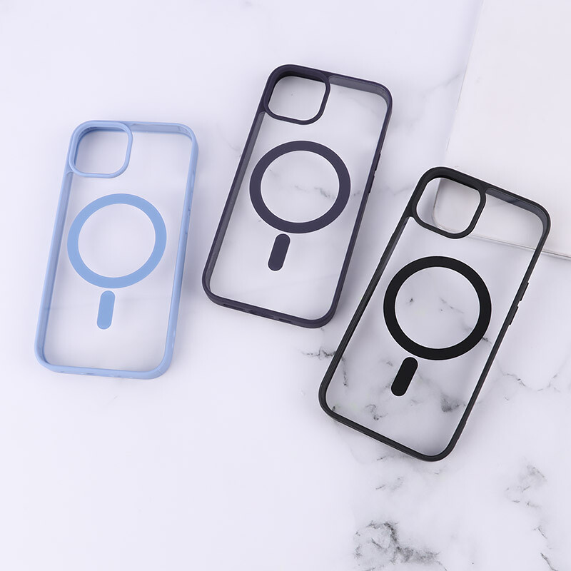 قاب PC شفاف دور رنگی مگ سیف iPhone 13 / 14