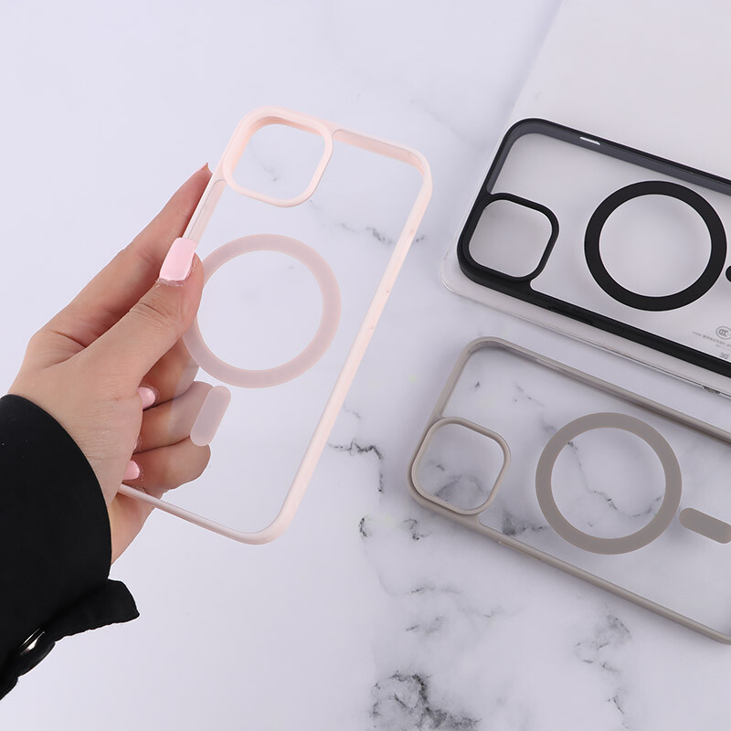 قاب PC شفاف دور رنگی مگ سیف iPhone 13 / 14
