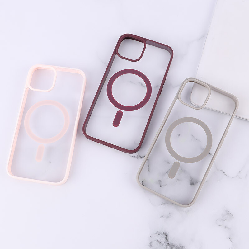 قاب PC شفاف دور رنگی مگ سیف iPhone 13 / 14