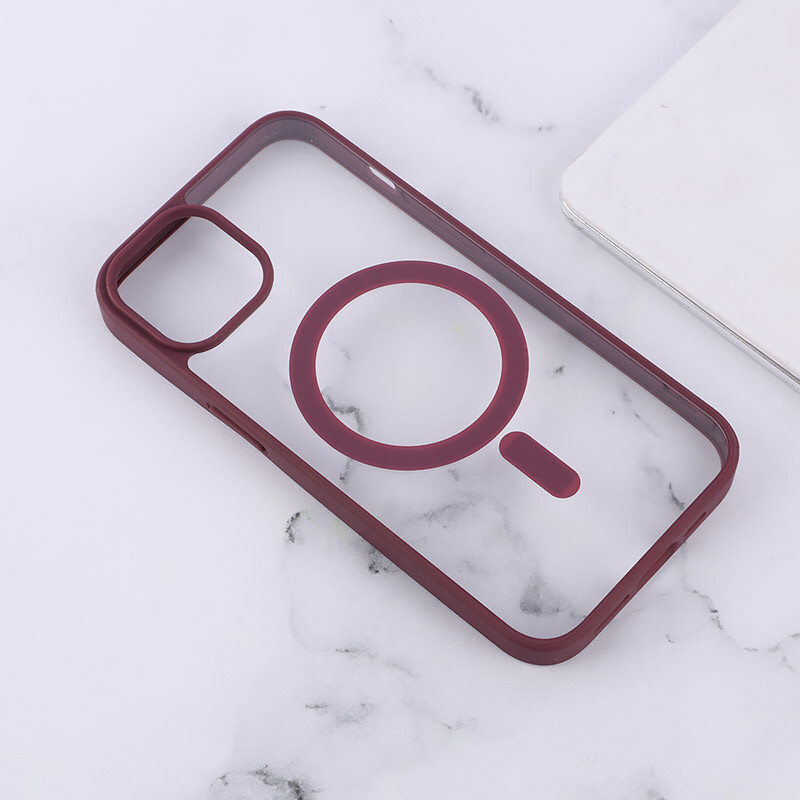 قاب PC شفاف دور رنگی مگ سیف iPhone 13 / 14