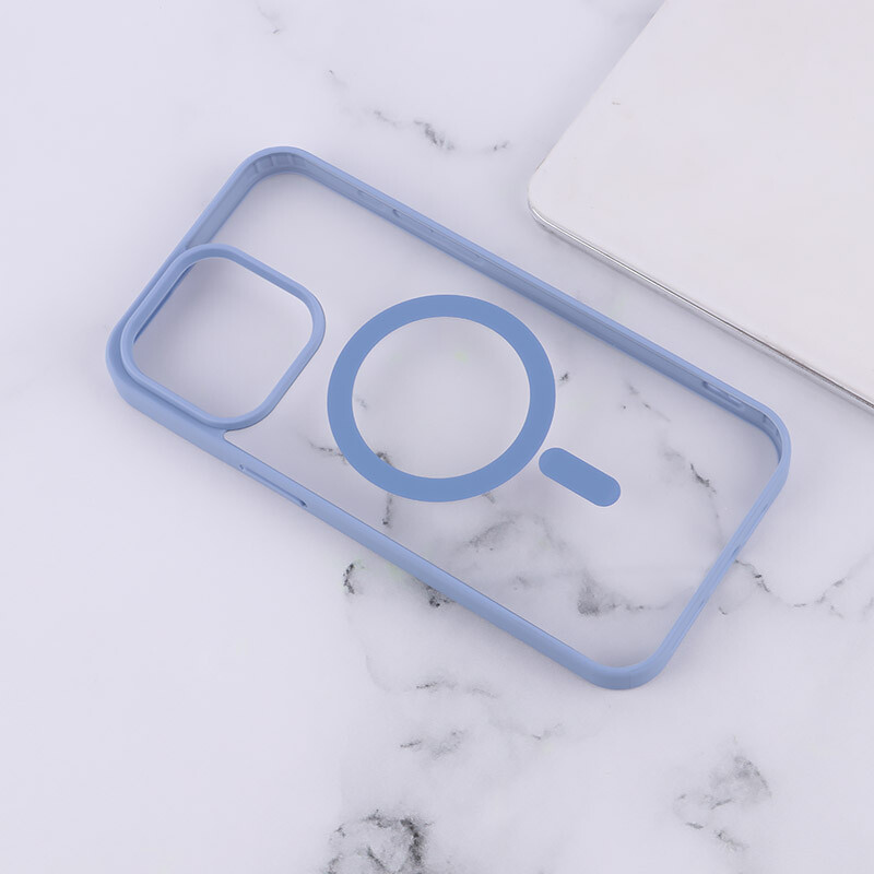 قاب PC شفاف دور رنگی مگ سیف iPhone 15 Pro Max