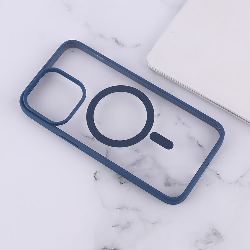 قاب PC شفاف دور رنگی مگ سیف iPhone 15 Pro Max