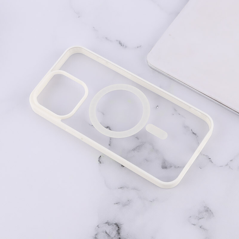 قاب PC شفاف دور رنگی مگ سیف iPhone 15 Pro Max