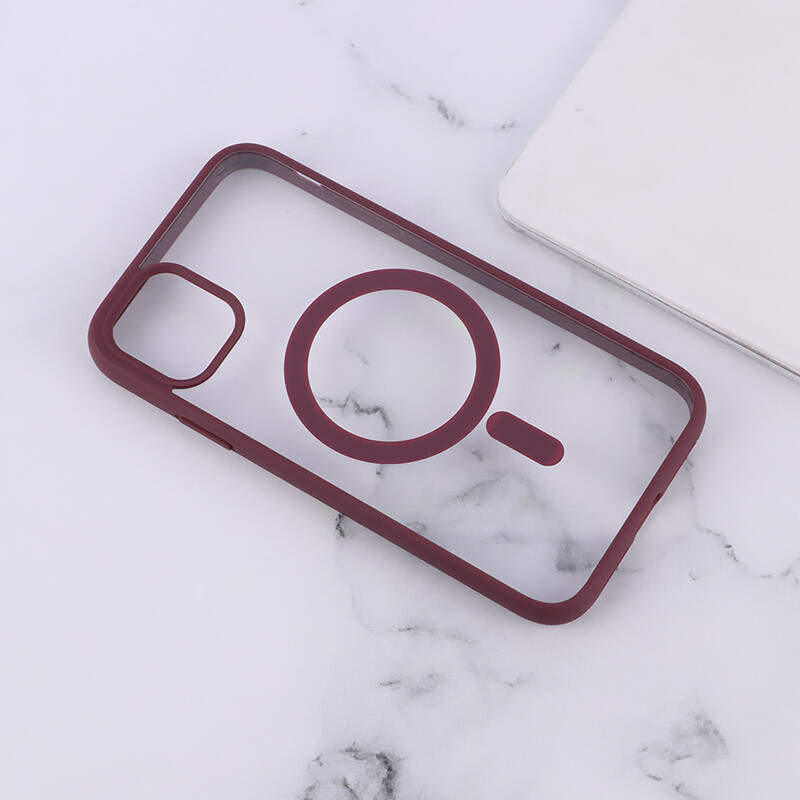 قاب PC شفاف دور رنگی مگ سیف iPhone 11