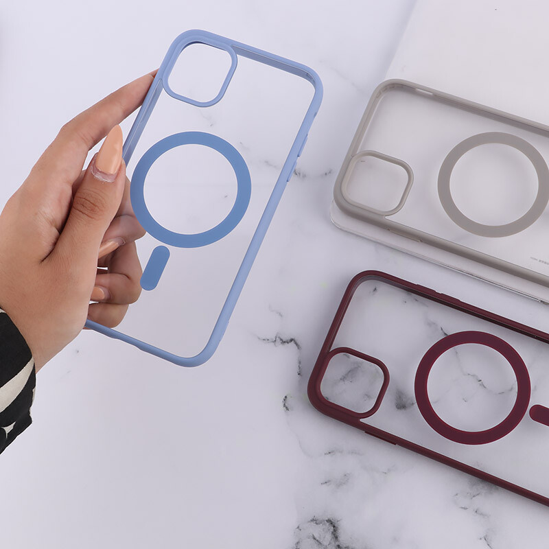 قاب PC شفاف دور رنگی مگ سیف iPhone 11