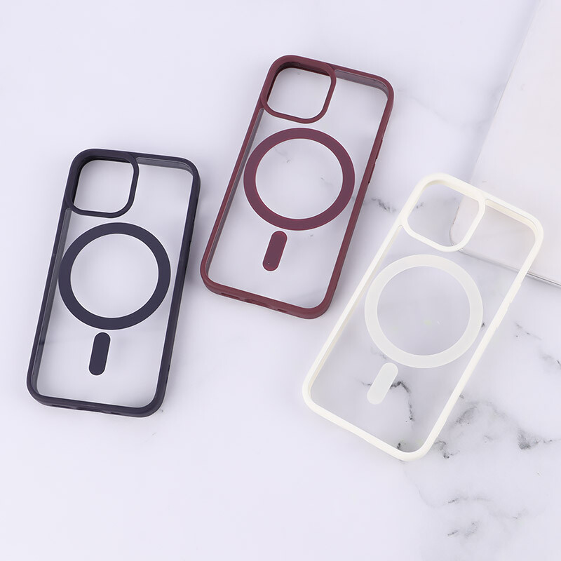 قاب PC شفاف دور رنگی مگ سیف iPhone 12 / 12 Pro