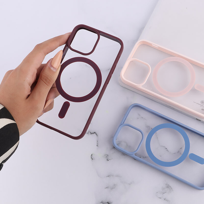 قاب PC شفاف دور رنگی مگ سیف iPhone 12 / 12 Pro
