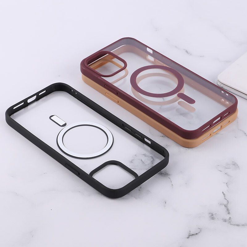 قاب PC شفاف دور رنگی مگ سیف iPhone 12 Pro Max