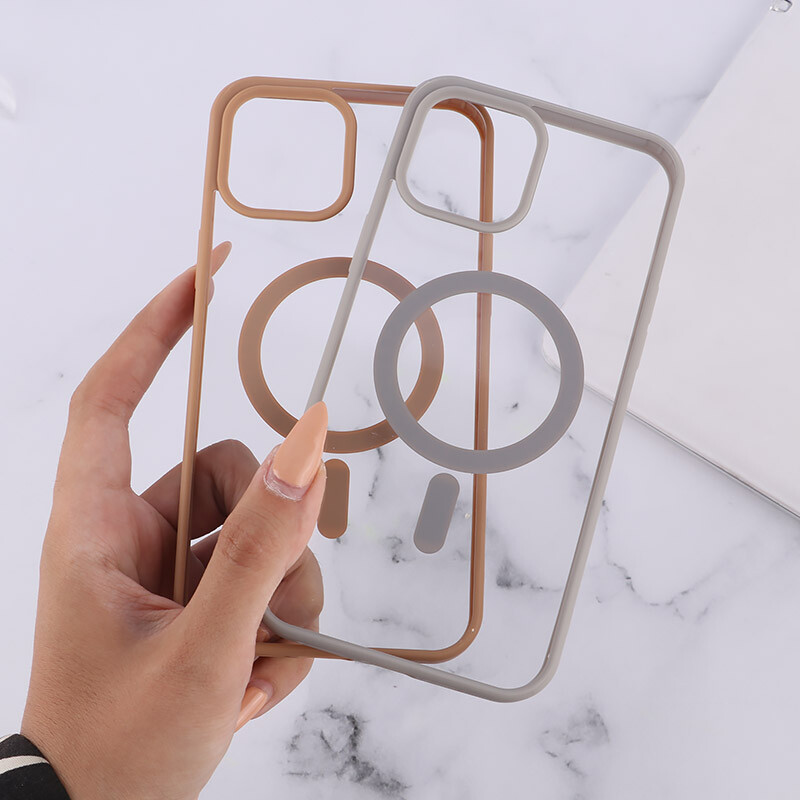قاب PC شفاف دور رنگی مگ سیف iPhone 12 Pro Max