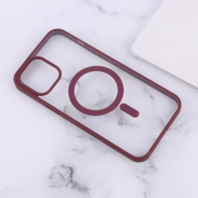 قاب PC شفاف دور رنگی مگ سیف iPhone 12 Pro Max