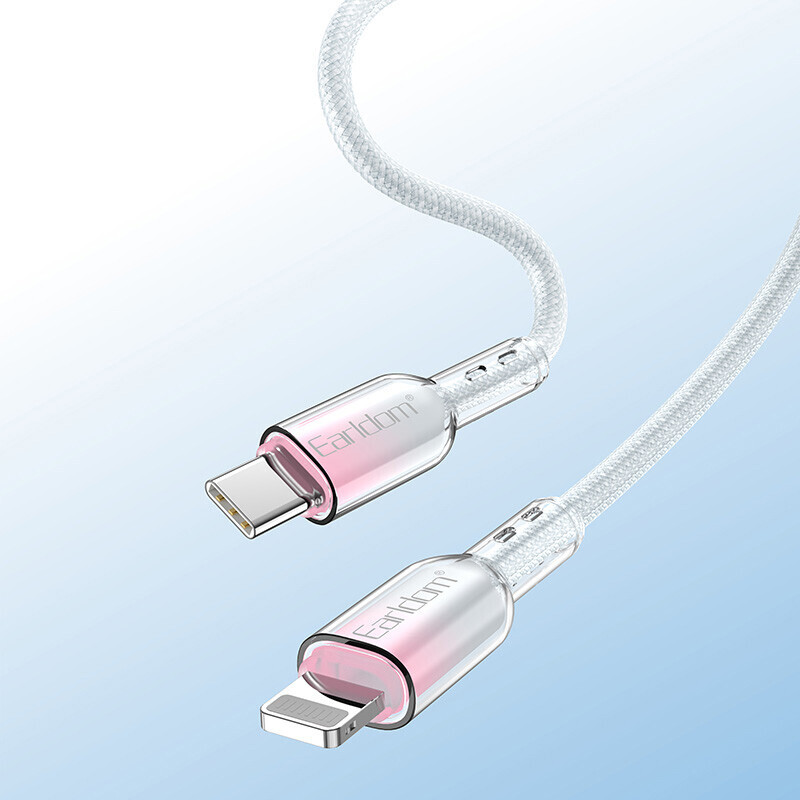 کابل تبدیل فست شارژ Earldom EC-204C-L Type-C To Lightning PD 27W 1m