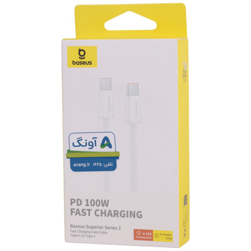 کابل تبدیل فست شارژ Baseus Superior Series 2 P10365200211 Type-C To Type-C PD 100W 2m