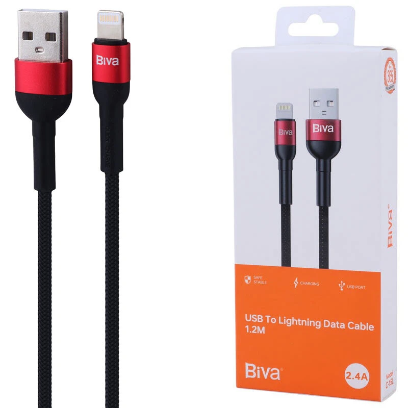 کابل آیفونی فست شارژ 2.4 آمپر بیوا C-15L طول 1.2 متر