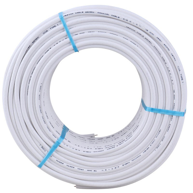 کابل آنتن کواکسیال مغزی آلومینیوم مسینا Tape1 CCA طول 100 متری