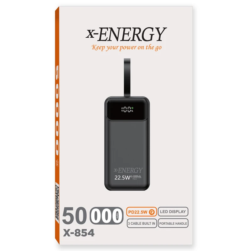پاور بانک فست شارژ ایکس انرژی X-854 QC3.0 PD 22.5W ظرفیت 50000 میلی آمپر ساعت