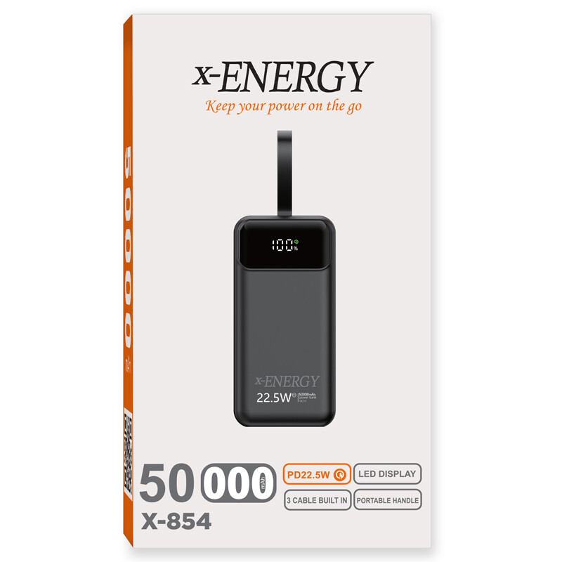 پاور بانک فست شارژ ایکس انرژی X-854 QC3.0 PD 22.5W ظرفیت 50000 میلی آمپر ساعت