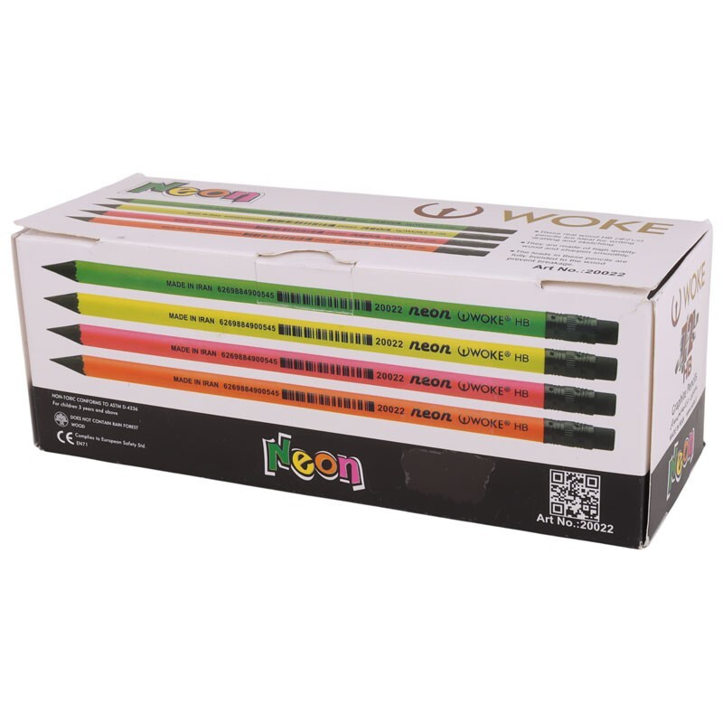 مداد مشکی وک Woke Neon 20022 بسته 72 عددی