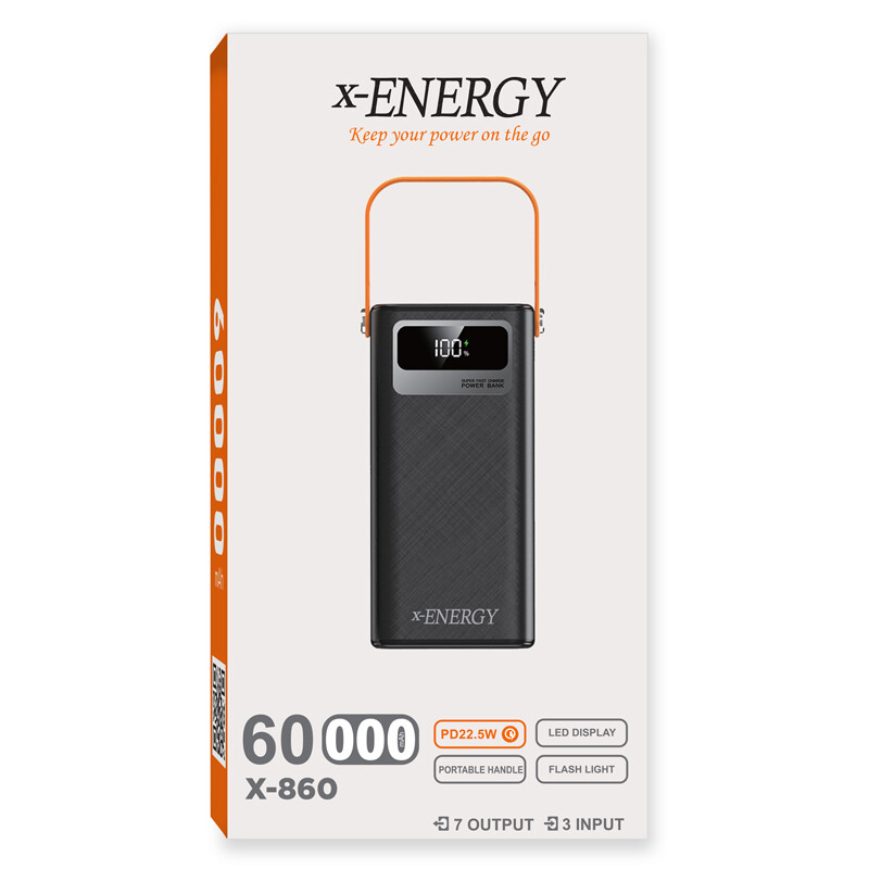 پاور بانک فست شارژ ایکس انرژی X-860 PD 22.5W ظرفیت 60000 میلی آمپر ساعت
