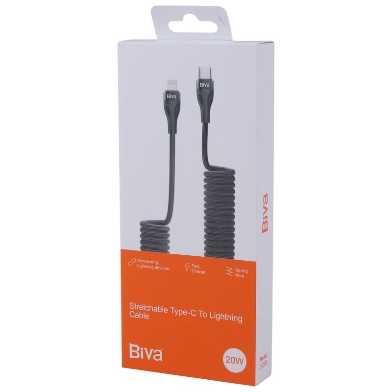 کابل تبدیل فست شارژ Biva C-25CL Type-C To Lightning 20W 1.8m