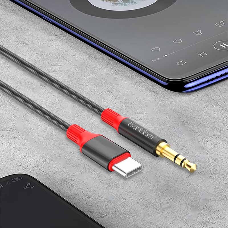 کابل تبدیل Type-C به AUX ارلدام ET-AUX76C طول 1 متر