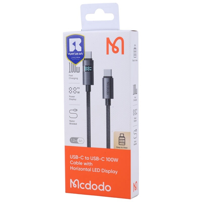 کابل تبدیل فست شارژ Mcdodo CA-561 Type-C To Type-C 5A PD 100W 1.2m