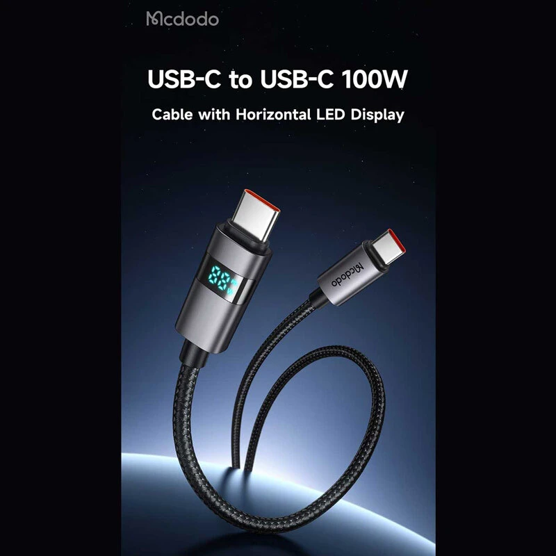 کابل دو سر تایپ سی فست شارژ 100 وات مک دودو CA-561 طول 1.2 متر