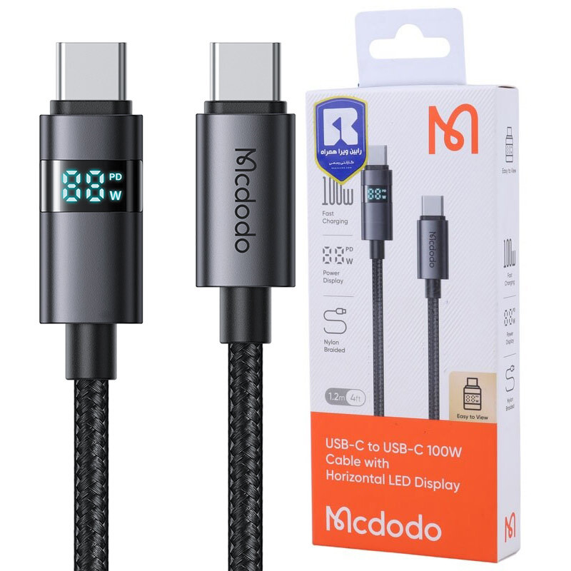 کابل تبدیل فست شارژ Mcdodo CA-561 Type-C To Type-C 5A PD 100W 1.2m