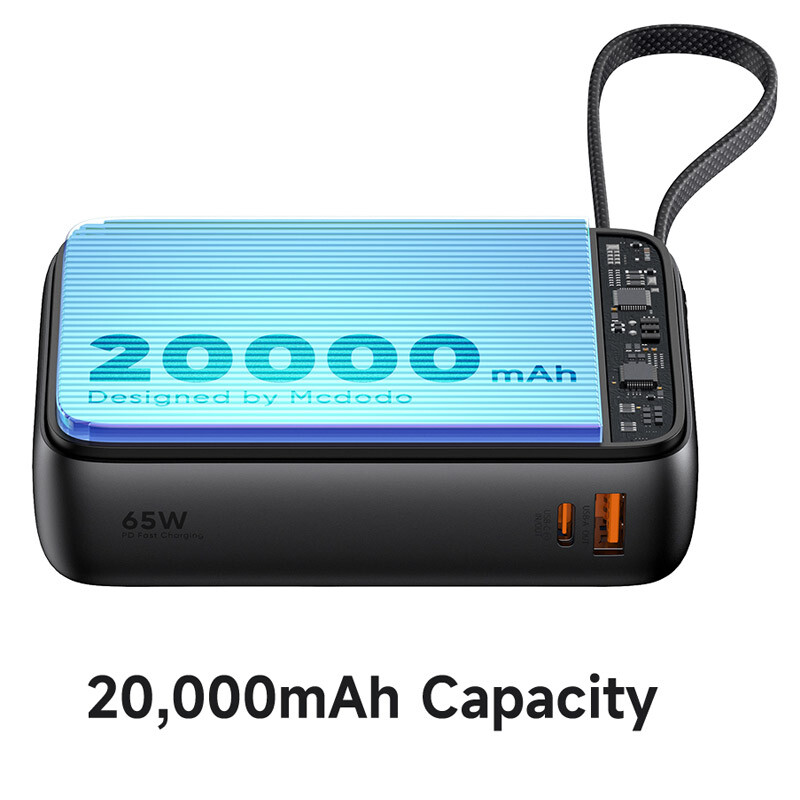 پاور بانک فست شارژ مک دودو MC-637 PD QC3.0 65W ظرفیت 20000 میلی آمپر ساعت