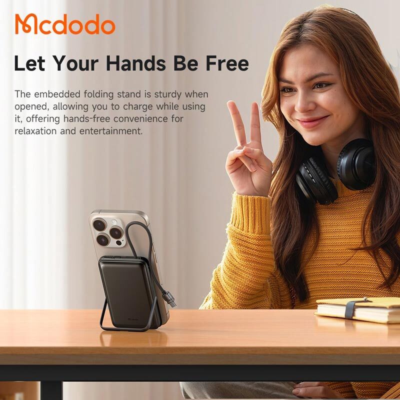 پاوربانک بی سیم فست شارژ مک دودو MC-632 PD 20W ظرفیت 10000 میلی آمپر ساعت