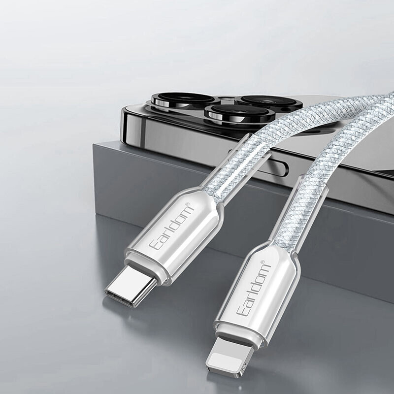 کابل تبدیل فست شارژ Earldom EC-205C-L Type-C To Lightning PD 27W 1m