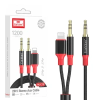 کابل تبدیل AUX به AUX / Lightning ارلدام ET-AUX79 طول 1.2 متر