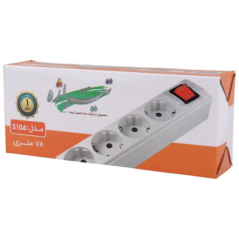 چند راهی 4 خانه ارت دار تیراژه S104 با کابل 1.8 متری