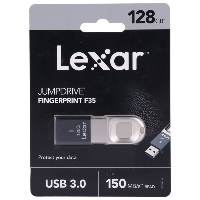 فلش 128 گیگ لکسار Lexar JumpDrive Fingerprint F35 USB3.0