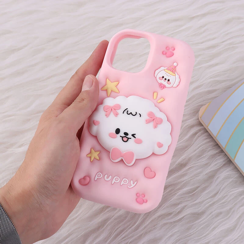 قاب سیلیکونی Vip Max آیفون iPhone 13 / 14 / 15 پاپ سوکت دار طرح Puppy