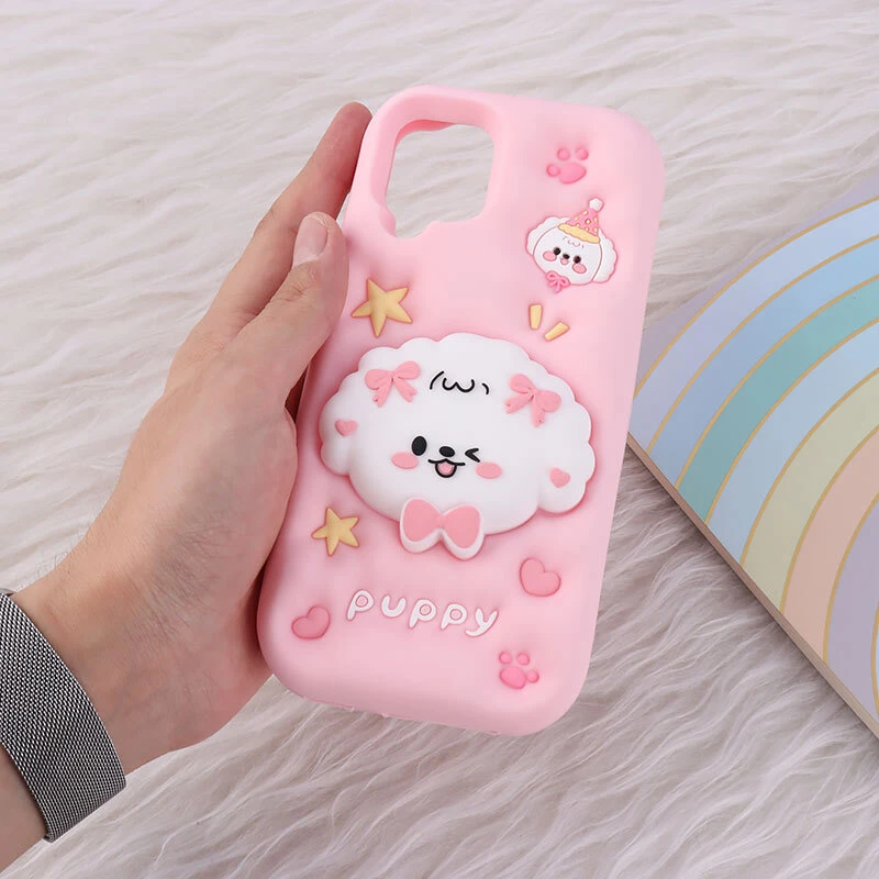 قاب سیلیکونی سامسونگ Galaxy A12 / M12 پاپ سوکت دار طرح Puppy