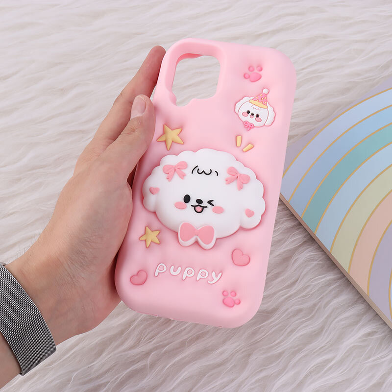 قاب سیلیکونی سامسونگ Galaxy A12 / M12 پاپ سوکت دار طرح Puppy