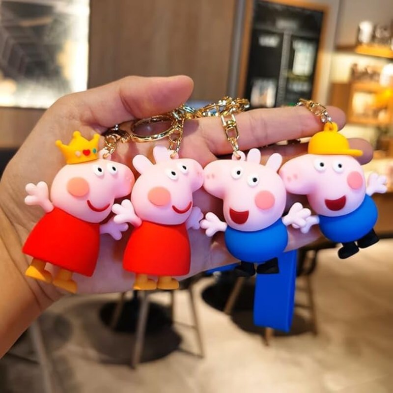 جاکلیدی سیلیکونی طرح Peppa Pig بسته 5 عددی