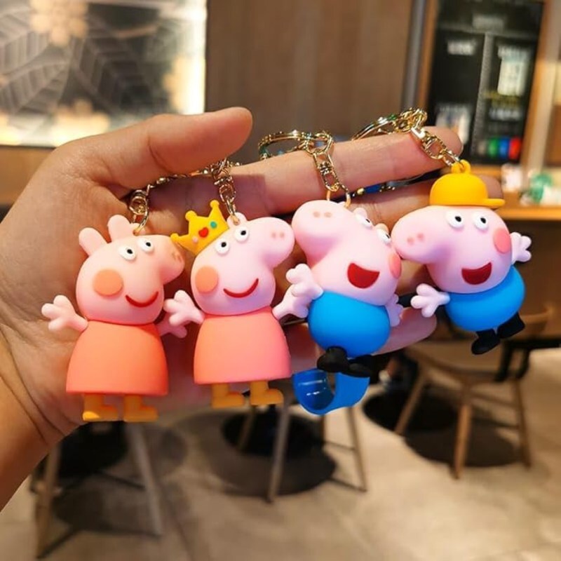 جاکلیدی سیلیکونی طرح Peppa Pig بسته 5 عددی