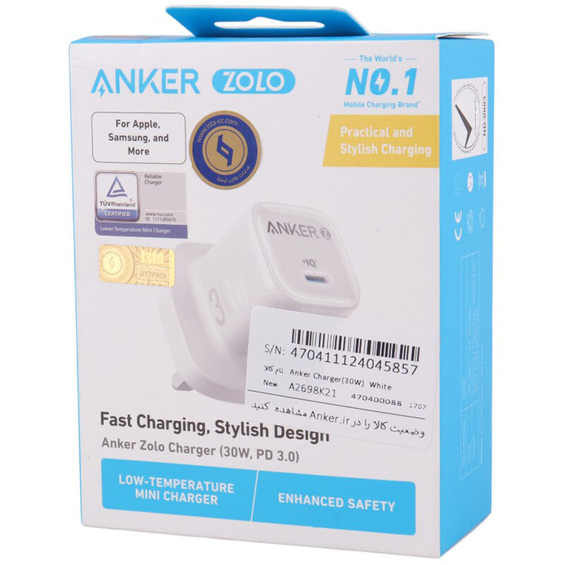 شارژر دیواری 30 وات انکر A2698 PD 3A
