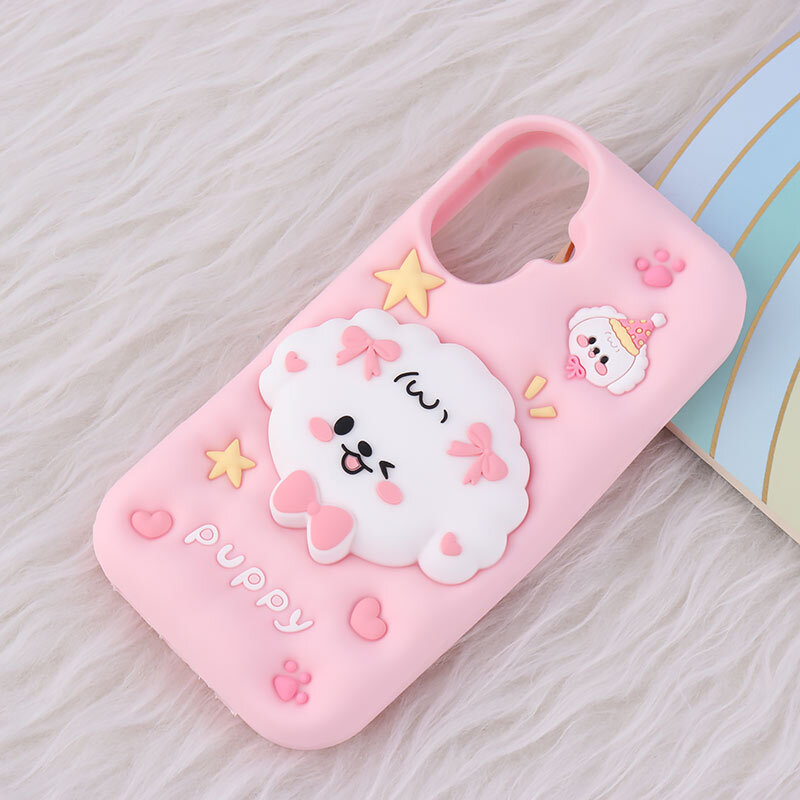 قاب سیلیکونی آیفون iPhone 16 پاپ سوکت دار طرح Puppy