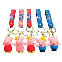 جاکلیدی سیلیکونی طرح Peppa Pig بسته 5 عددی