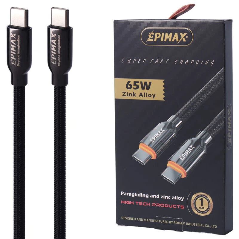 کابل دو سر تایپ سی فست شارژ 65 وات اپی مکس EC-129 طول 1 متر